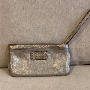 Silver Kate spade wristlet